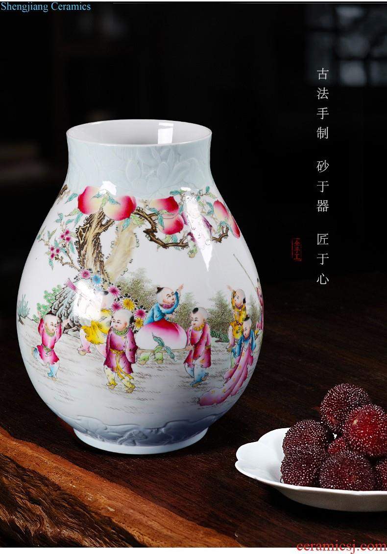 Jingdezhen ceramic vase furnishing articles of Chinese style hand draw archaize large blue and white porcelain vase of large flower, flower decoration