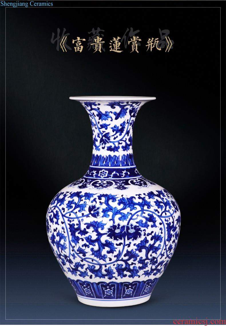 Jingdezhen ceramics of large vase furnishing articles large sitting room of Chinese style household adornment hand-painted porcelain arranging flowers