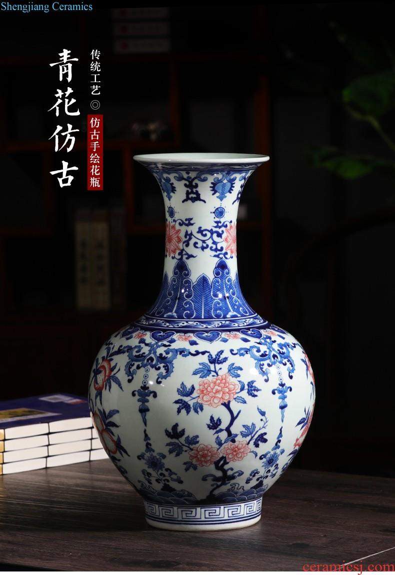 Jingdezhen ceramics hand-painted blue and white porcelain vases, flower arrangement furnishing articles new Chinese style living room TV ark home decoration