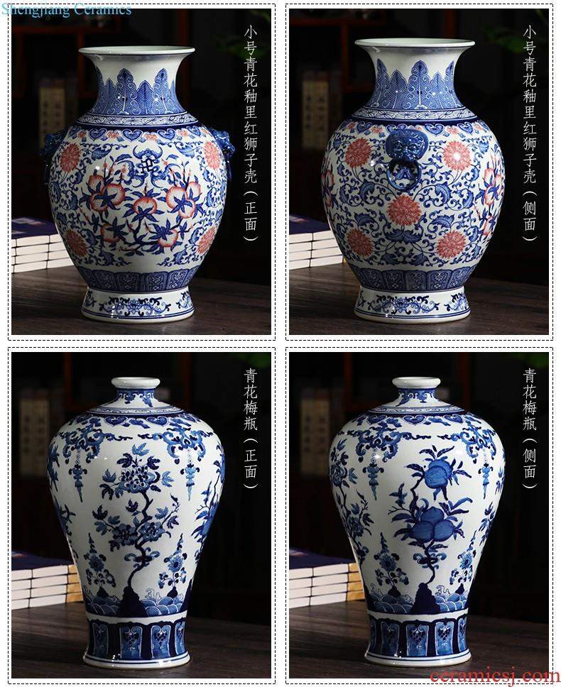 Jingdezhen ceramics hand-painted blue and white porcelain vases, flower arrangement furnishing articles new Chinese style living room TV ark home decoration