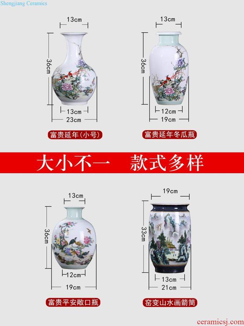 Jingdezhen ceramics furnishing articles flower arranging hand-painted archaize sitting room of large blue and white porcelain vase Chinese style household decoration