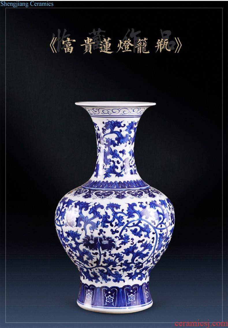 Jingdezhen ceramics of large vase furnishing articles large sitting room of Chinese style household adornment hand-painted porcelain arranging flowers