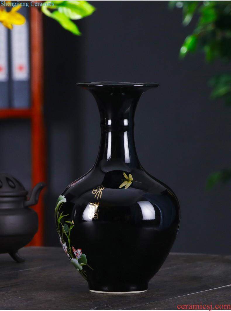 Jingdezhen ceramics vase furnishing articles flower arranging new Chinese style household sitting room ark hand-painted porcelain decoration process