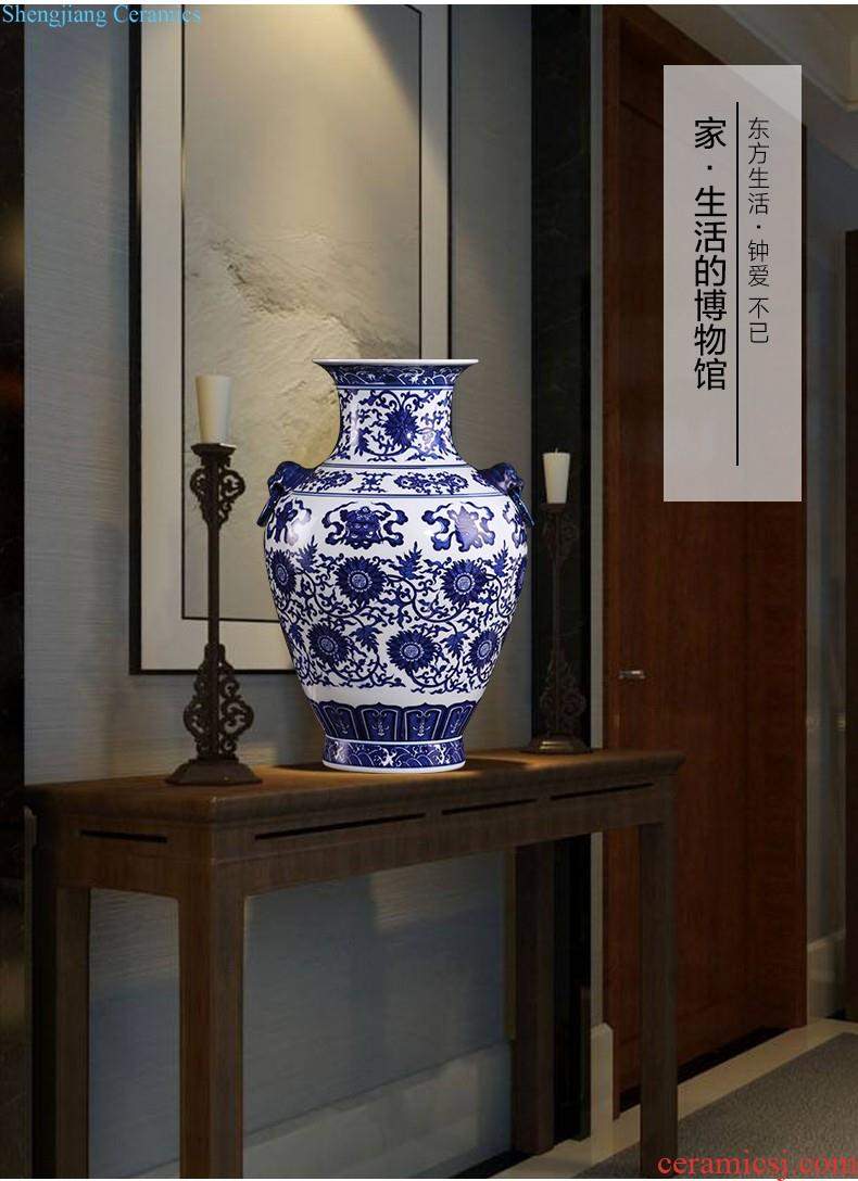 Jingdezhen porcelain ceramic hand-painted porcelain youligong gourd flower vase is placed the new Chinese style household ornaments