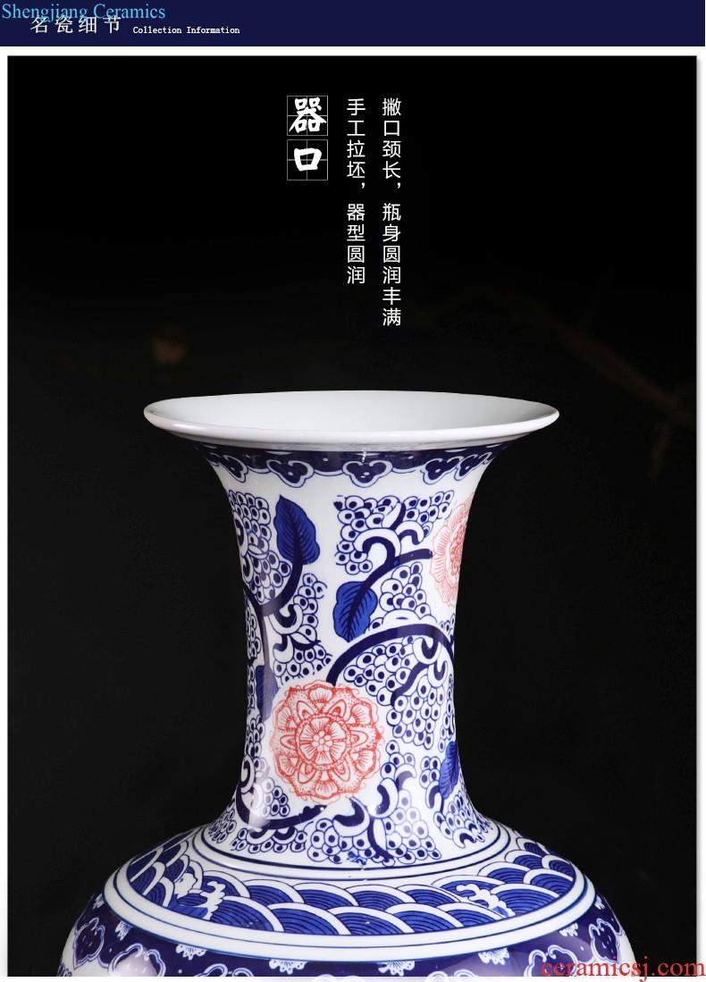 Jingdezhen ceramics craft the colour blue vase flower arranging new Chinese style household furnishing articles sitting room adornment ornament