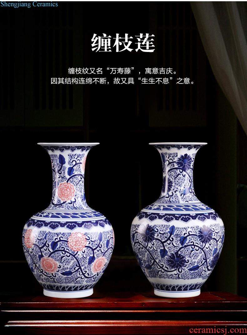 Jingdezhen ceramics craft the colour blue vase flower arranging new Chinese style household furnishing articles sitting room adornment ornament