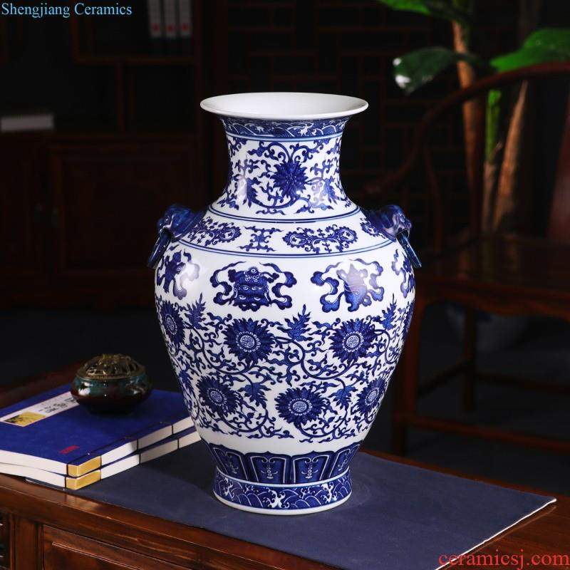 Jingdezhen porcelain ceramic hand-painted porcelain youligong gourd flower vase is placed the new Chinese style household ornaments