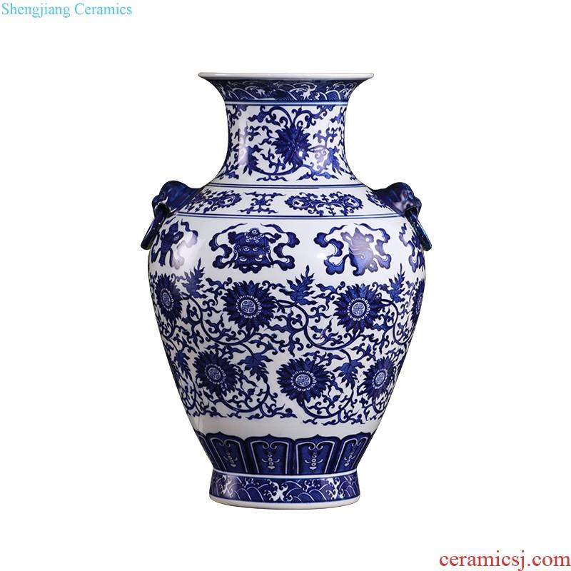 Jingdezhen porcelain ceramic hand-painted porcelain youligong gourd flower vase is placed the new Chinese style household ornaments