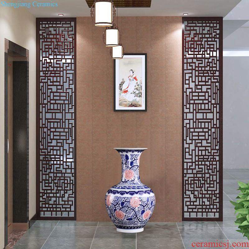 Jingdezhen ceramics craft the colour blue vase flower arranging new Chinese style household furnishing articles sitting room adornment ornament