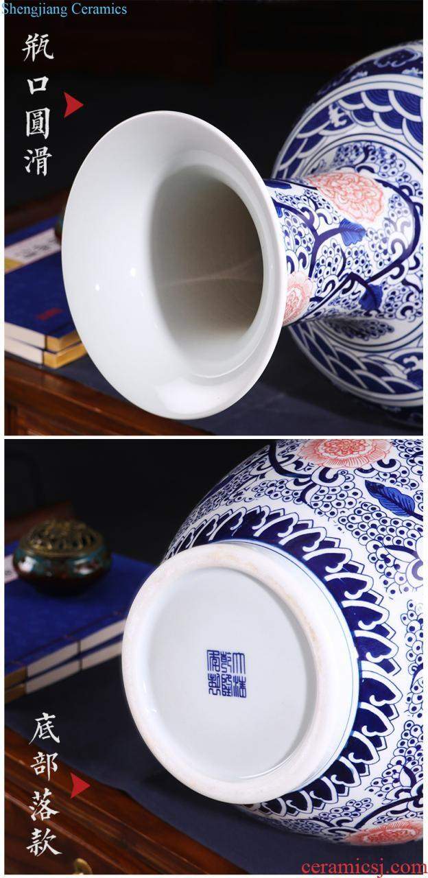 Jingdezhen ceramics craft the colour blue vase flower arranging new Chinese style household furnishing articles sitting room adornment ornament