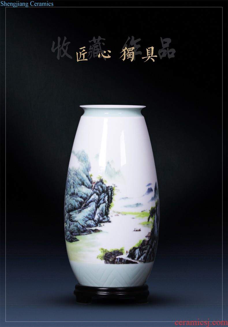 Jingdezhen porcelain vases, pottery and porcelain hand painted blue and white porcelain flower arranging place new Chinese style household adornment ornament sitting room