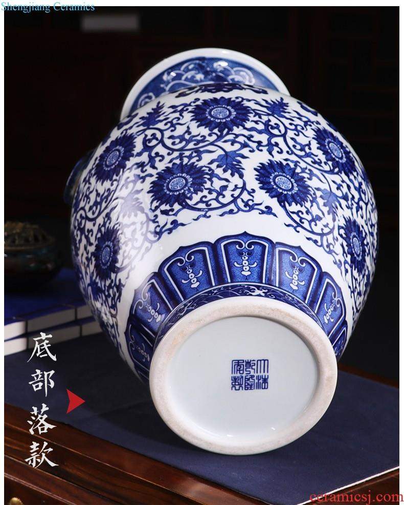 Jingdezhen porcelain ceramic hand-painted porcelain youligong gourd flower vase is placed the new Chinese style household ornaments