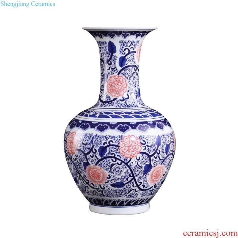 Jingdezhen ceramics craft the colour blue vase flower arranging new Chinese style household furnishing articles sitting room adornment ornament