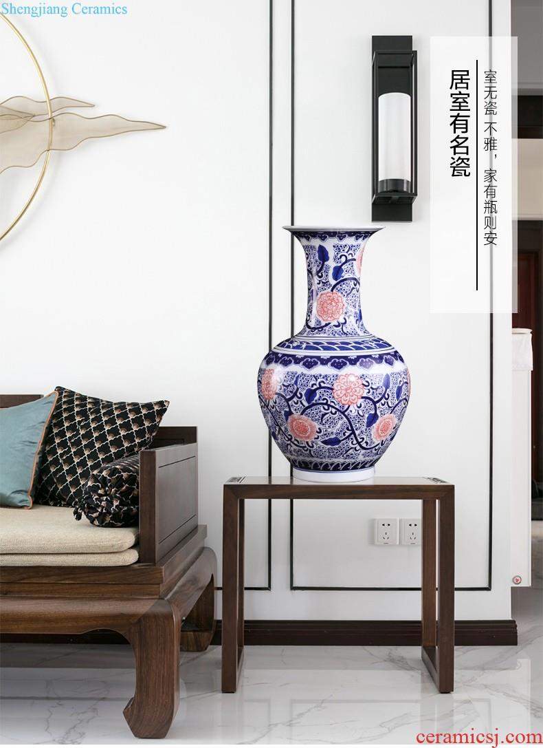 Jingdezhen ceramics craft the colour blue vase flower arranging new Chinese style household furnishing articles sitting room adornment ornament