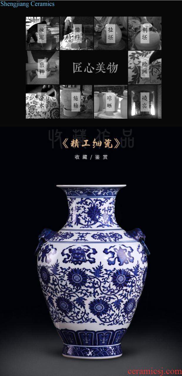 Jingdezhen porcelain ceramic hand-painted porcelain youligong gourd flower vase is placed the new Chinese style household ornaments