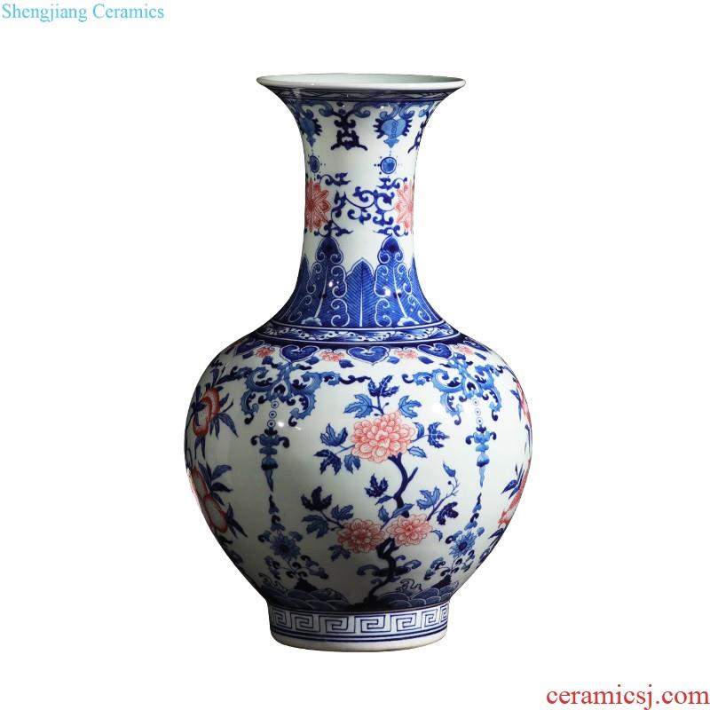 Jingdezhen ceramics hand-painted blue and white porcelain vases, flower arrangement furnishing articles new Chinese style living room TV ark home decoration