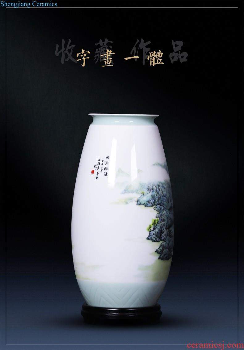 Jingdezhen porcelain vases, pottery and porcelain hand painted blue and white porcelain flower arranging place new Chinese style household adornment ornament sitting room