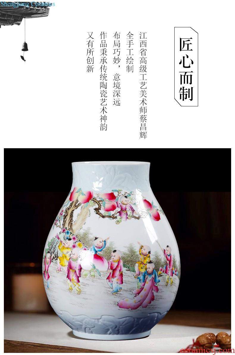 Jingdezhen ceramic vase furnishing articles of Chinese style hand draw archaize large blue and white porcelain vase of large flower, flower decoration