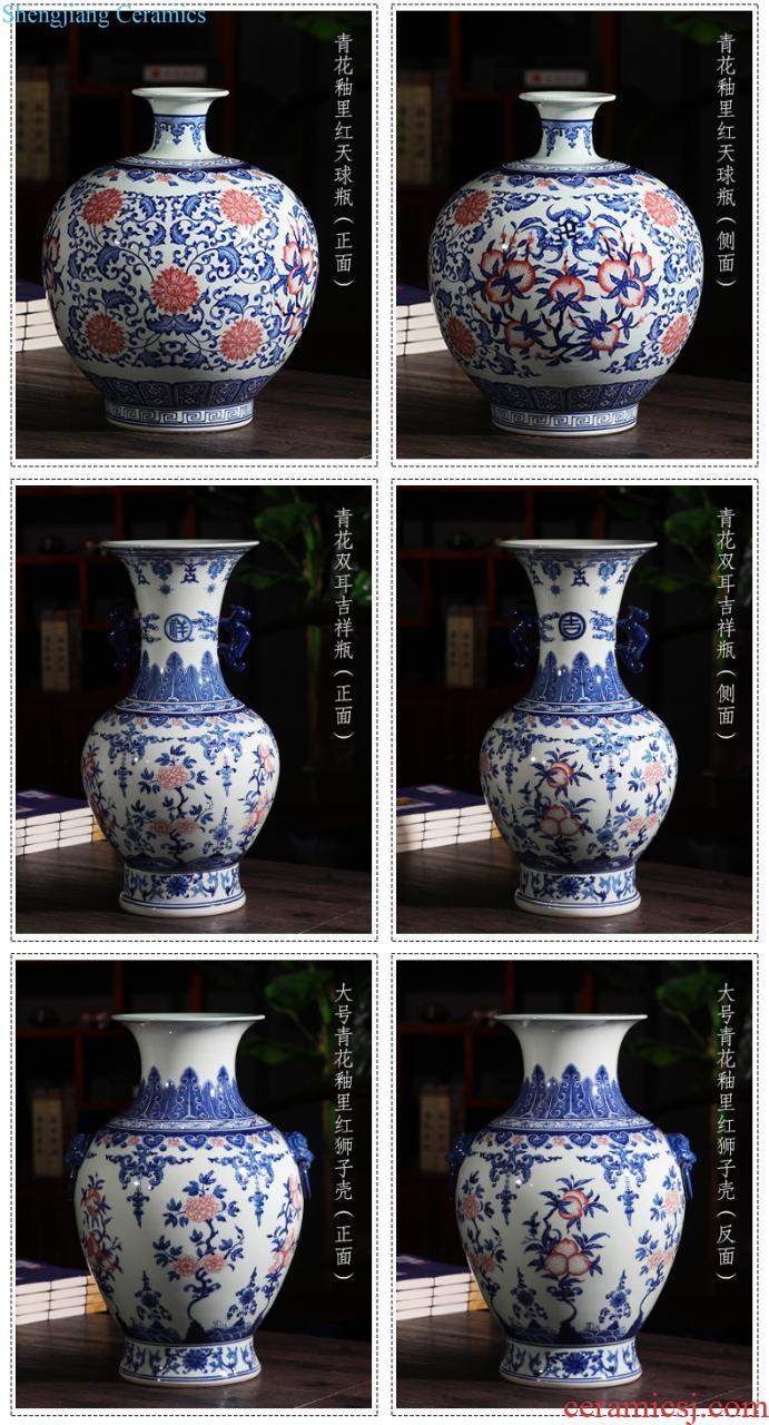 Jingdezhen ceramics hand-painted blue and white porcelain vases, flower arrangement furnishing articles new Chinese style living room TV ark home decoration