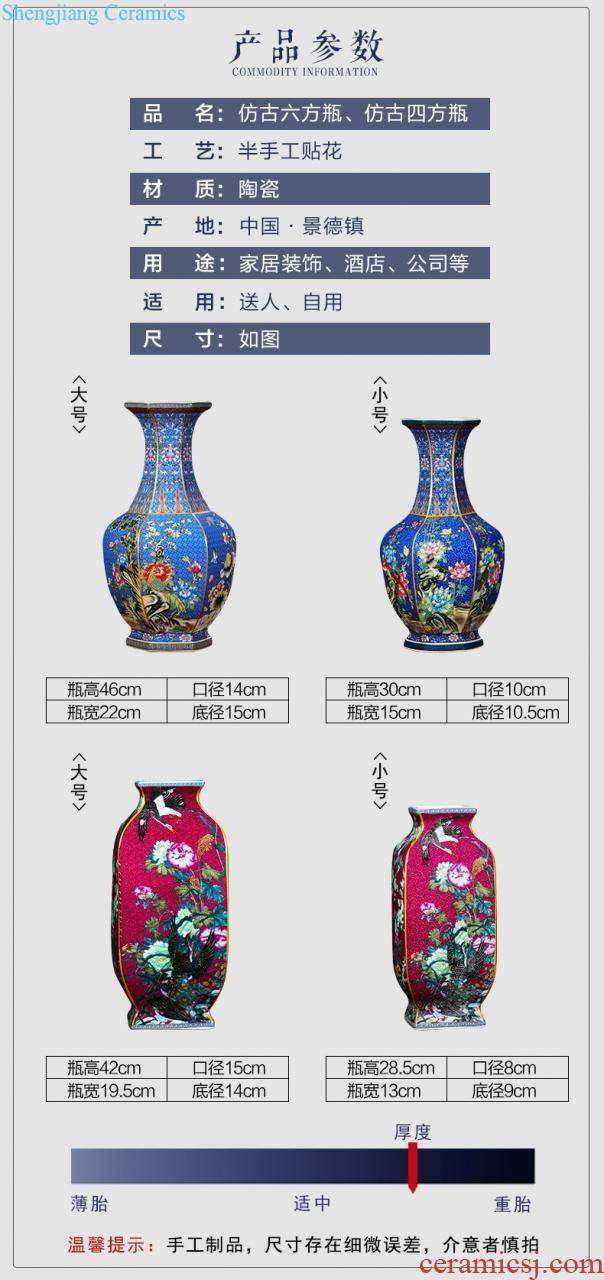 Jingdezhen ceramics of large vases, large hand-painted scenery sitting room of Chinese style household decorations manual quiver