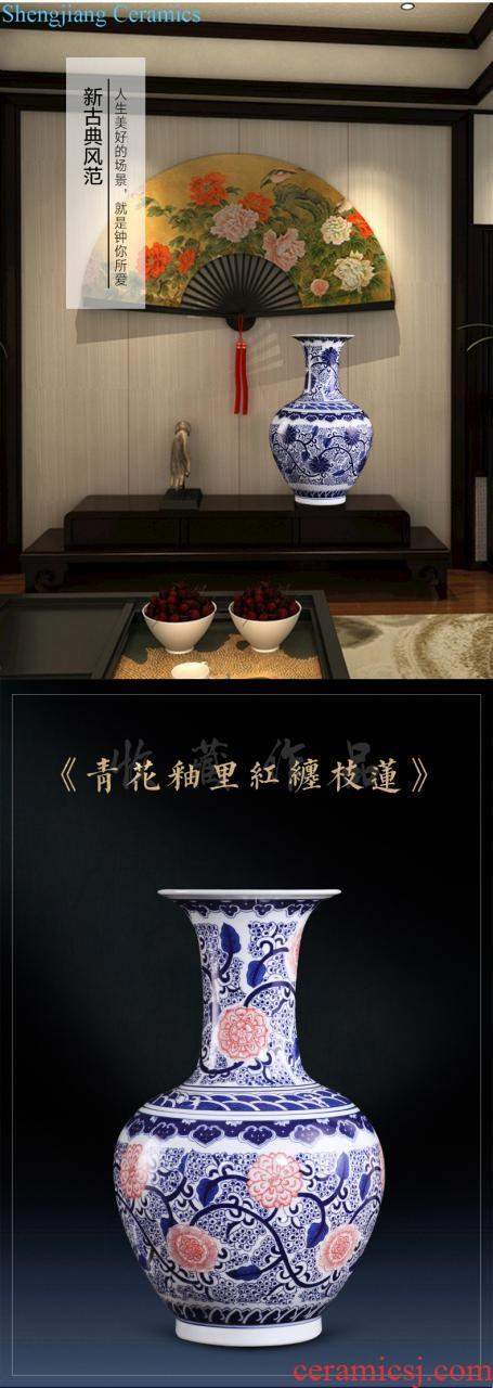 Jingdezhen ceramics craft the colour blue vase flower arranging new Chinese style household furnishing articles sitting room adornment ornament