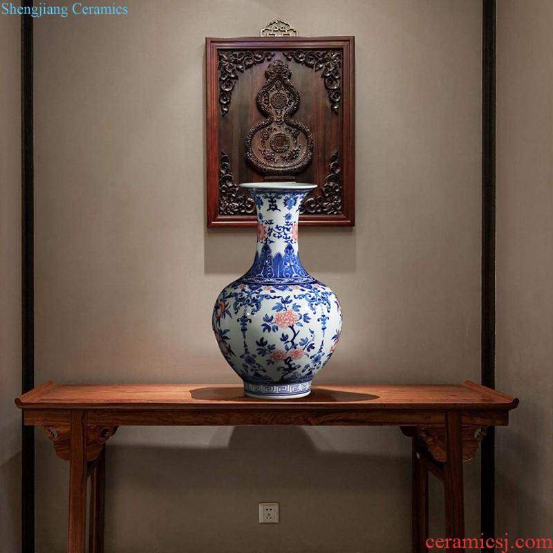 Jingdezhen ceramics hand-painted blue and white porcelain vases, flower arrangement furnishing articles new Chinese style living room TV ark home decoration