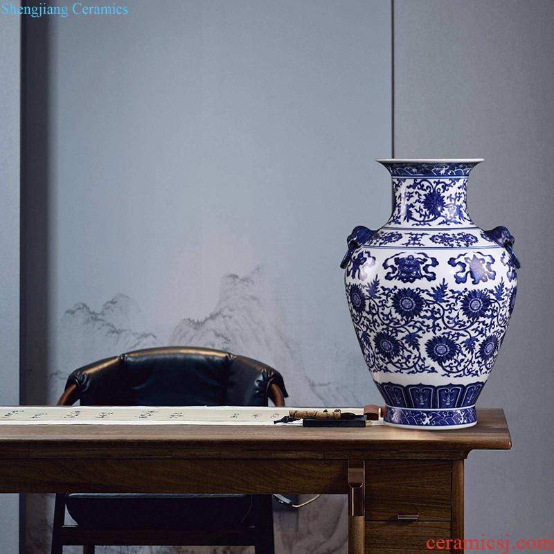 Jingdezhen porcelain ceramic hand-painted porcelain youligong gourd flower vase is placed the new Chinese style household ornaments