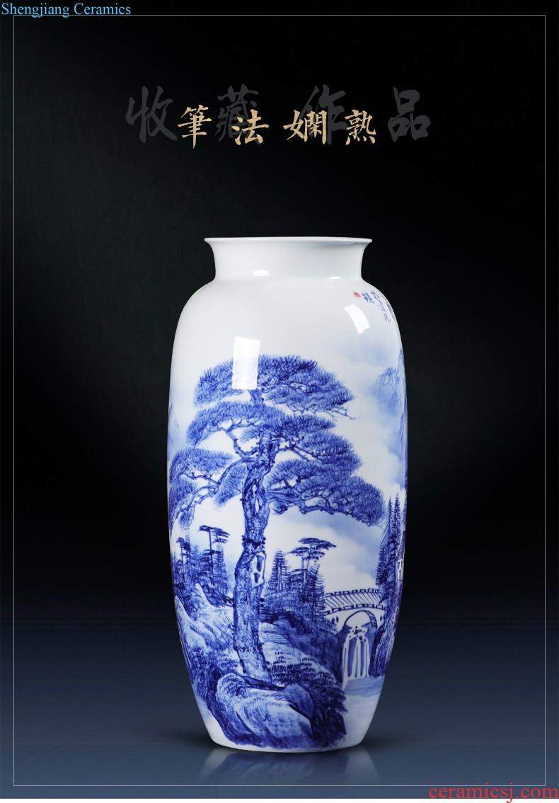 Jingdezhen ceramics vase hand-painted scenery mei bottle of flower arranging place new Chinese porcelain home decoration in the living room