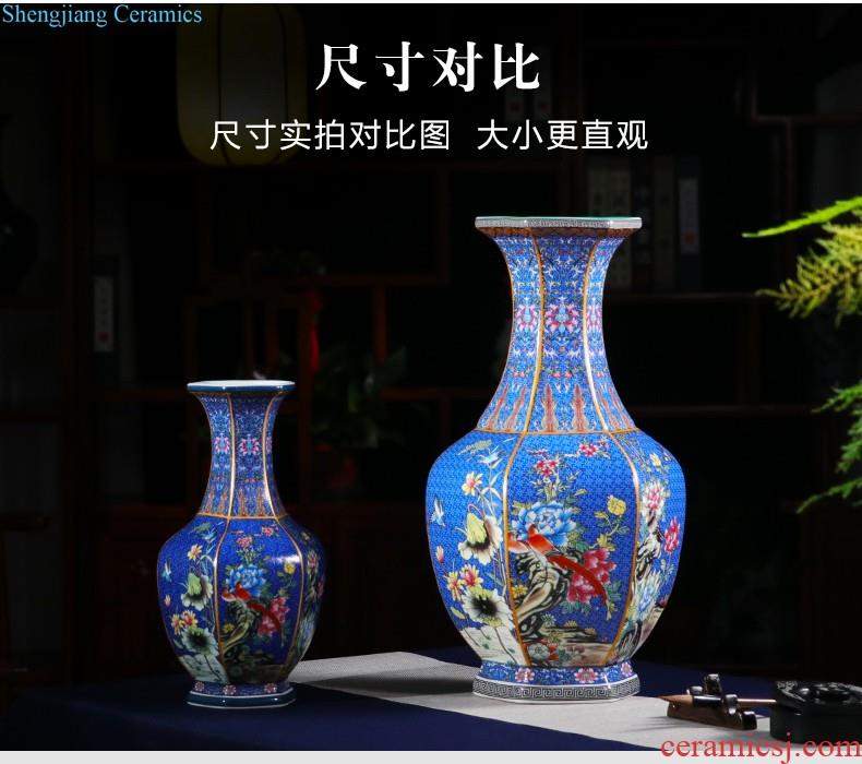 Jingdezhen ceramics of large vases, large hand-painted scenery sitting room of Chinese style household decorations manual quiver