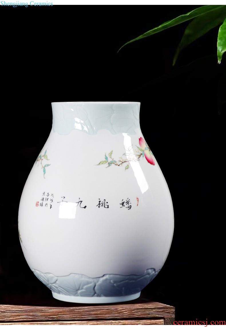 Jingdezhen ceramic vase furnishing articles of Chinese style hand draw archaize large blue and white porcelain vase of large flower, flower decoration