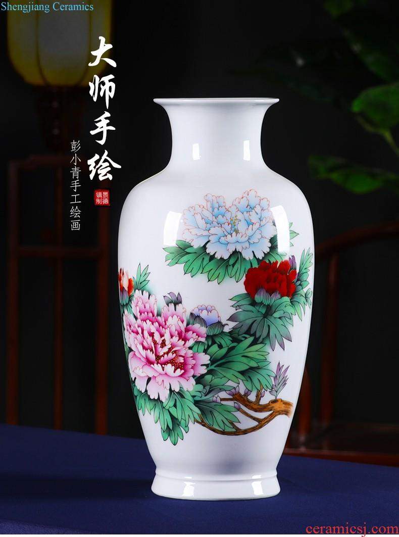 Jingdezhen ceramics hand-painted blue and white porcelain vase furnishing articles sitting room flower arranging the modern Chinese style household adornment TV ark