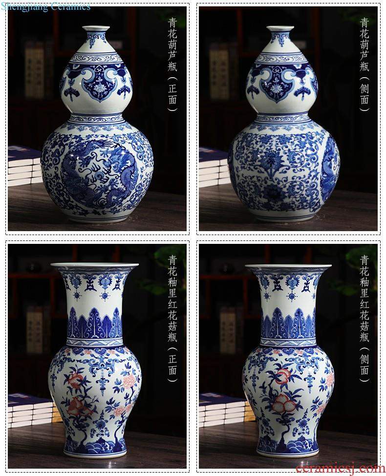 Jingdezhen ceramics hand-painted blue and white porcelain vases, flower arrangement furnishing articles new Chinese style living room TV ark home decoration