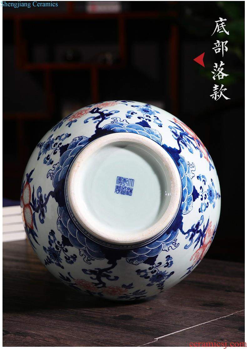 Jingdezhen ceramics hand-painted blue and white porcelain vases, flower arrangement furnishing articles new Chinese style living room TV ark home decoration