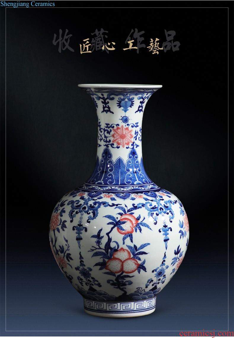 Jingdezhen ceramics hand-painted blue and white porcelain vases, flower arrangement furnishing articles new Chinese style living room TV ark home decoration