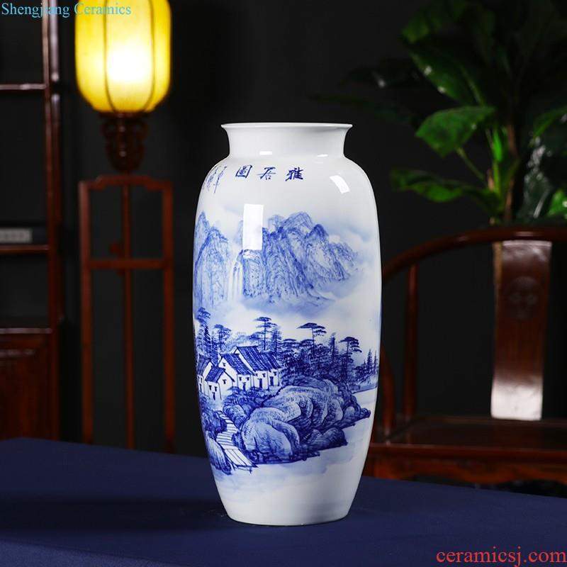 Jingdezhen ceramics vase hand-painted scenery mei bottle of flower arranging place new Chinese porcelain home decoration in the living room