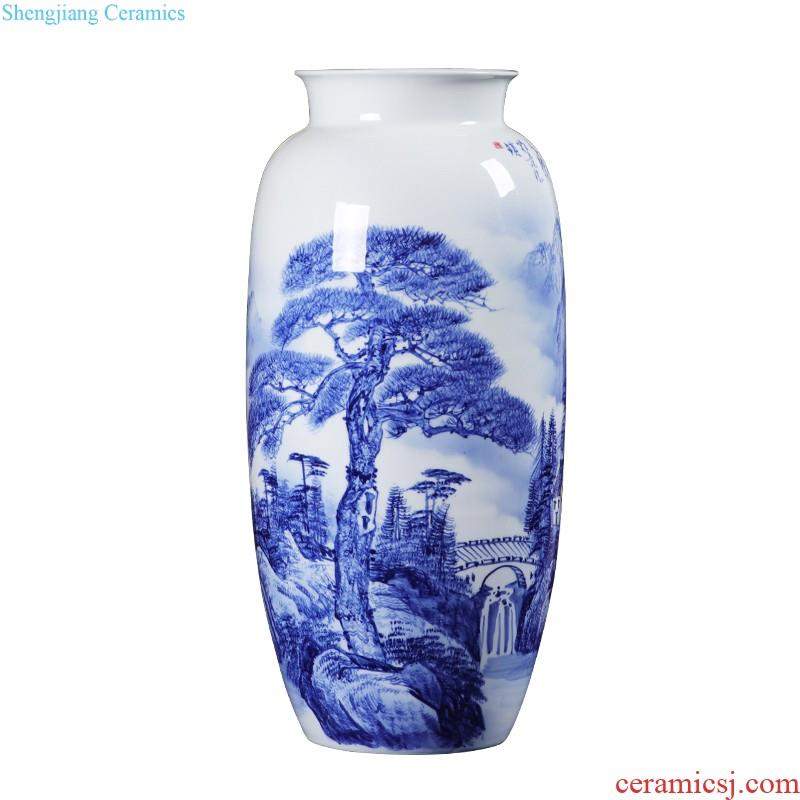 Jingdezhen ceramics vase hand-painted scenery mei bottle of flower arranging place new Chinese porcelain home decoration in the living room