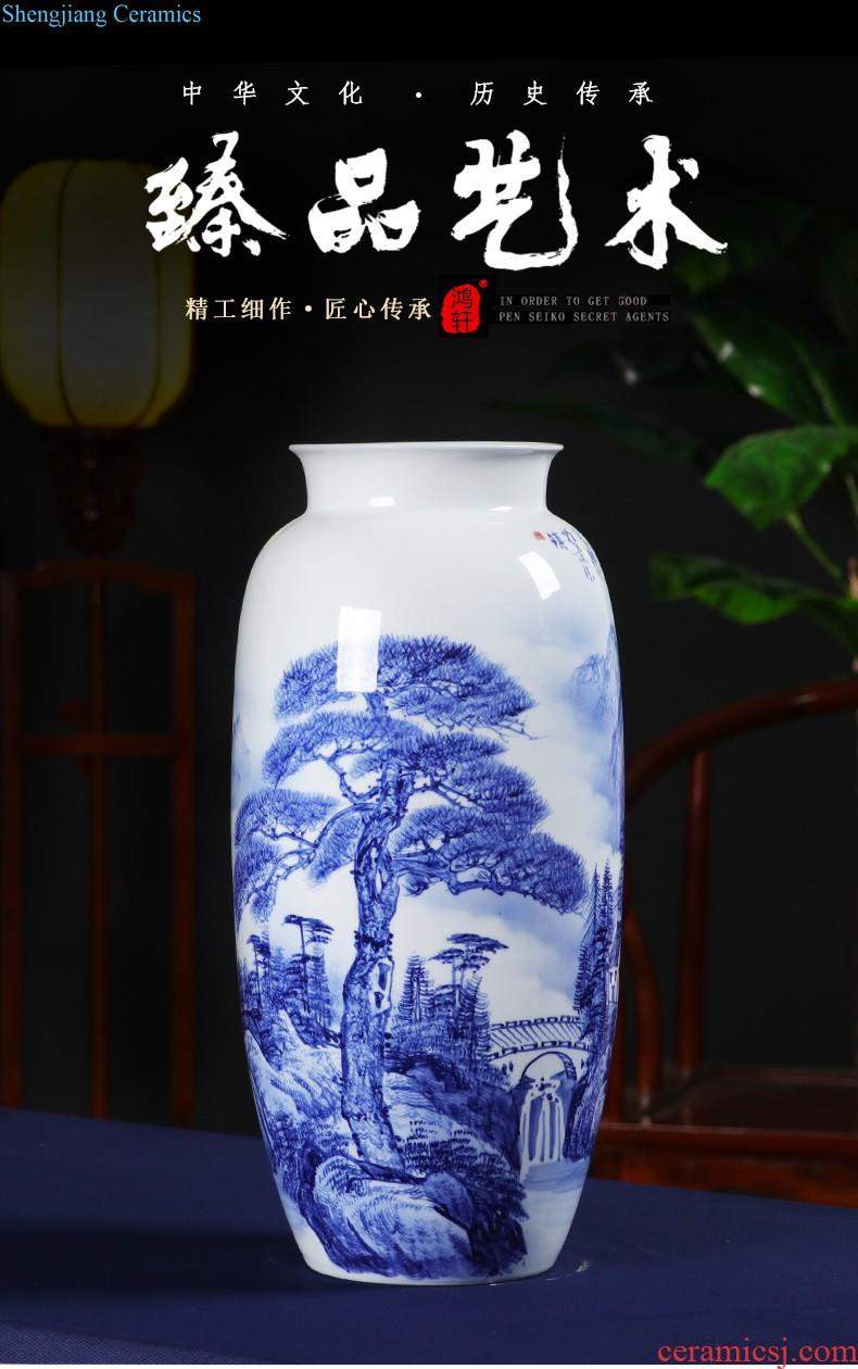 Jingdezhen ceramics vase hand-painted scenery mei bottle of flower arranging place new Chinese porcelain home decoration in the living room