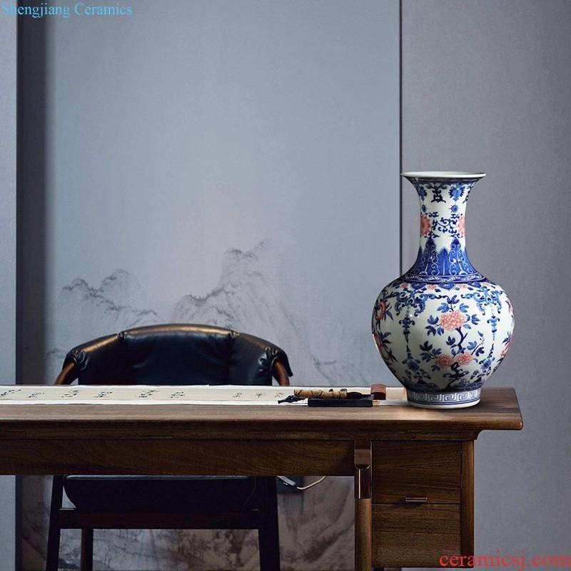 Jingdezhen ceramics hand-painted blue and white porcelain vases, flower arrangement furnishing articles new Chinese style living room TV ark home decoration