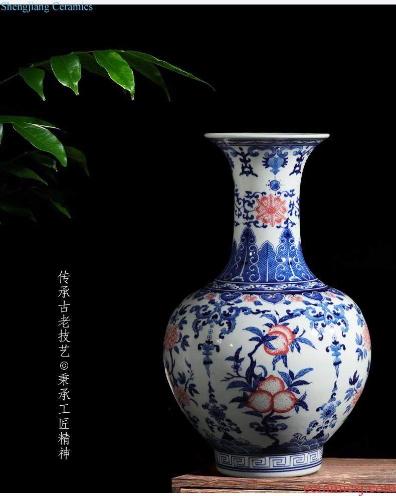 Jingdezhen ceramics hand-painted blue and white porcelain vases, flower arrangement furnishing articles new Chinese style living room TV ark home decoration