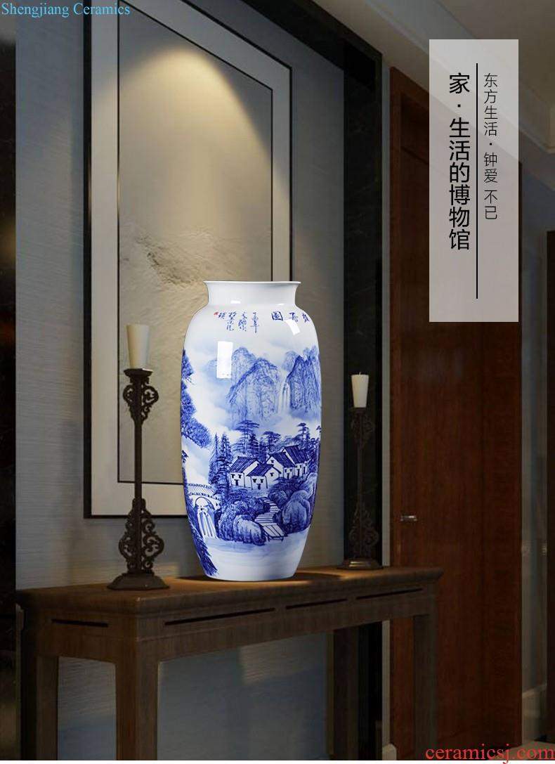 Jingdezhen ceramics vase hand-painted scenery mei bottle of flower arranging place new Chinese porcelain home decoration in the living room