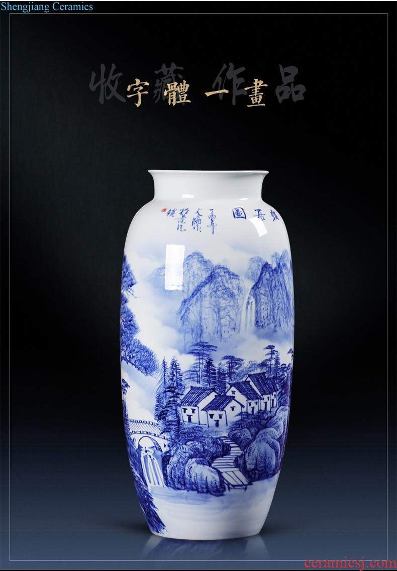 Jingdezhen ceramics vase hand-painted scenery mei bottle of flower arranging place new Chinese porcelain home decoration in the living room