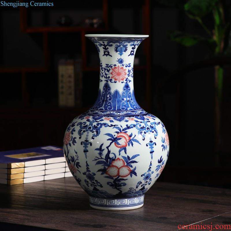 Jingdezhen ceramics hand-painted blue and white porcelain vases, flower arrangement furnishing articles new Chinese style living room TV ark home decoration