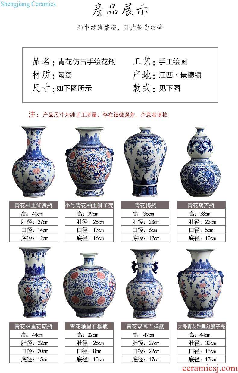 Jingdezhen ceramics hand-painted blue and white porcelain vases, flower arrangement furnishing articles new Chinese style living room TV ark home decoration