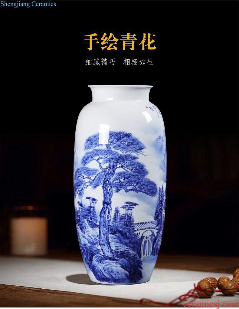 Jingdezhen ceramics vase hand-painted scenery mei bottle of flower arranging place new Chinese porcelain home decoration in the living room