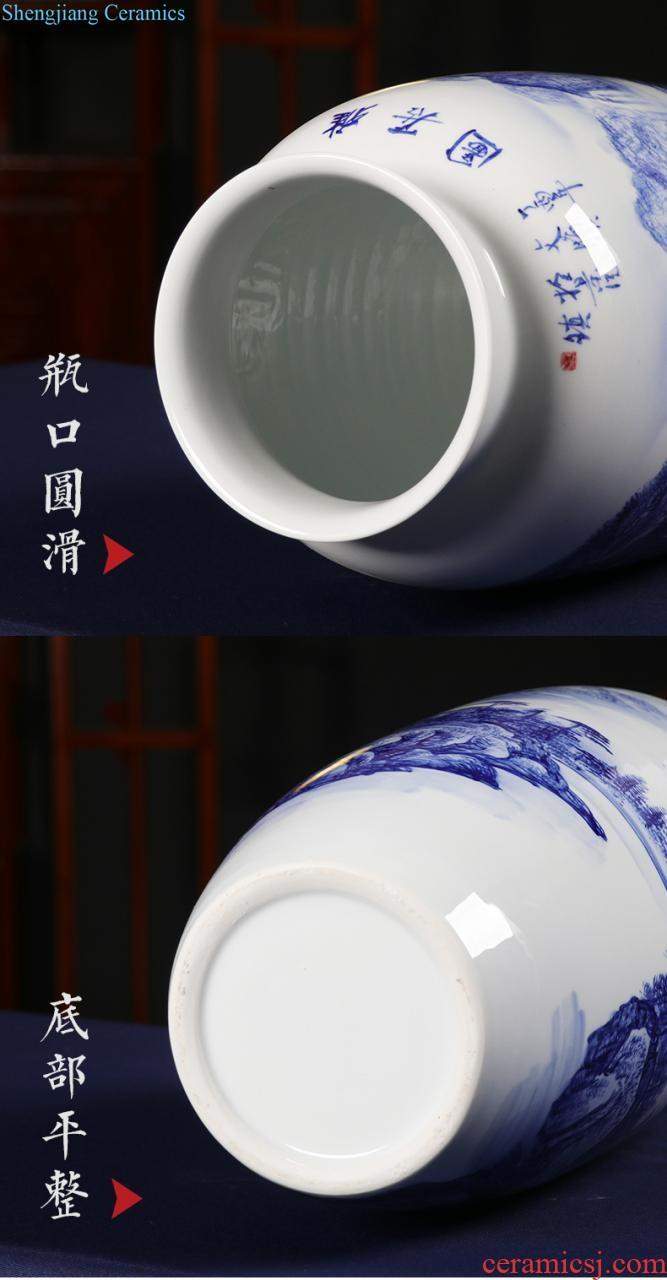 Jingdezhen ceramics vase hand-painted scenery mei bottle of flower arranging place new Chinese porcelain home decoration in the living room