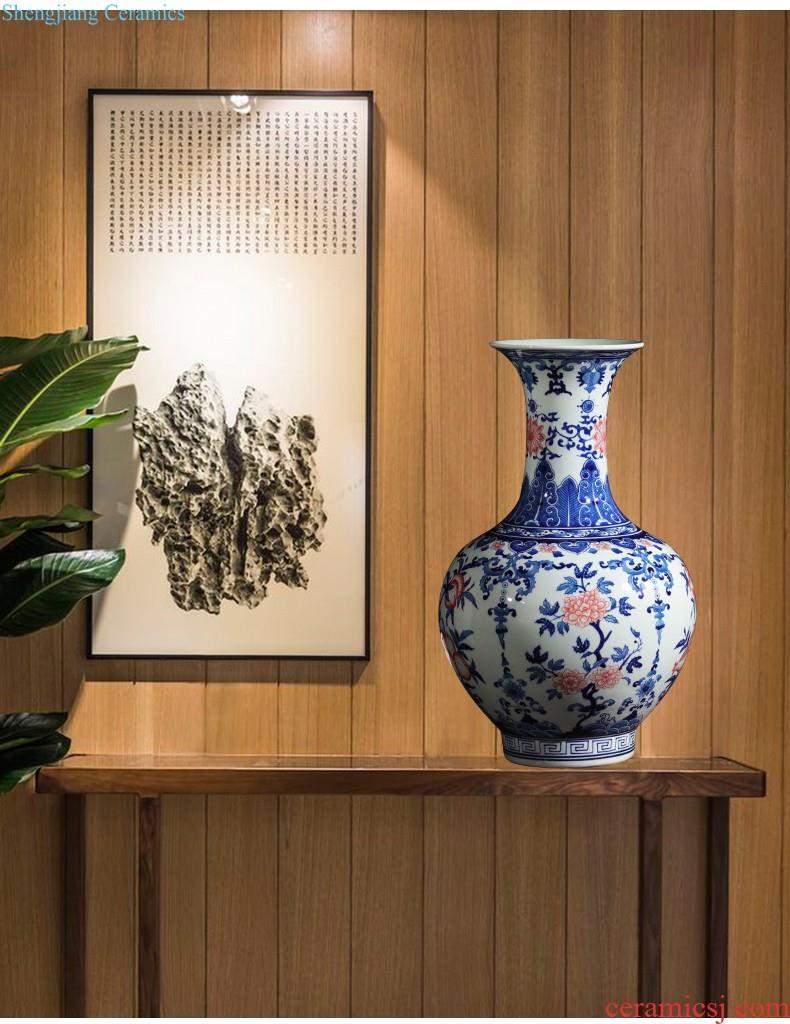 Jingdezhen ceramics hand-painted blue and white porcelain vases, flower arrangement furnishing articles new Chinese style living room TV ark home decoration