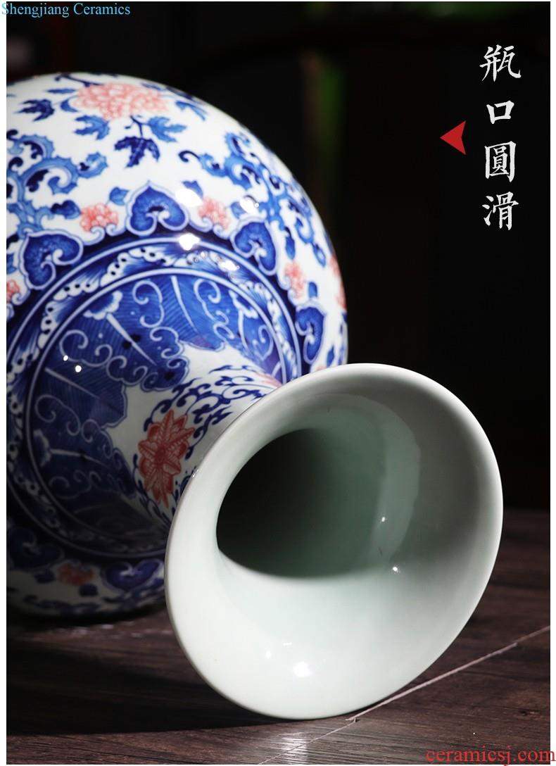 Jingdezhen ceramics hand-painted blue and white porcelain vases, flower arrangement furnishing articles new Chinese style living room TV ark home decoration