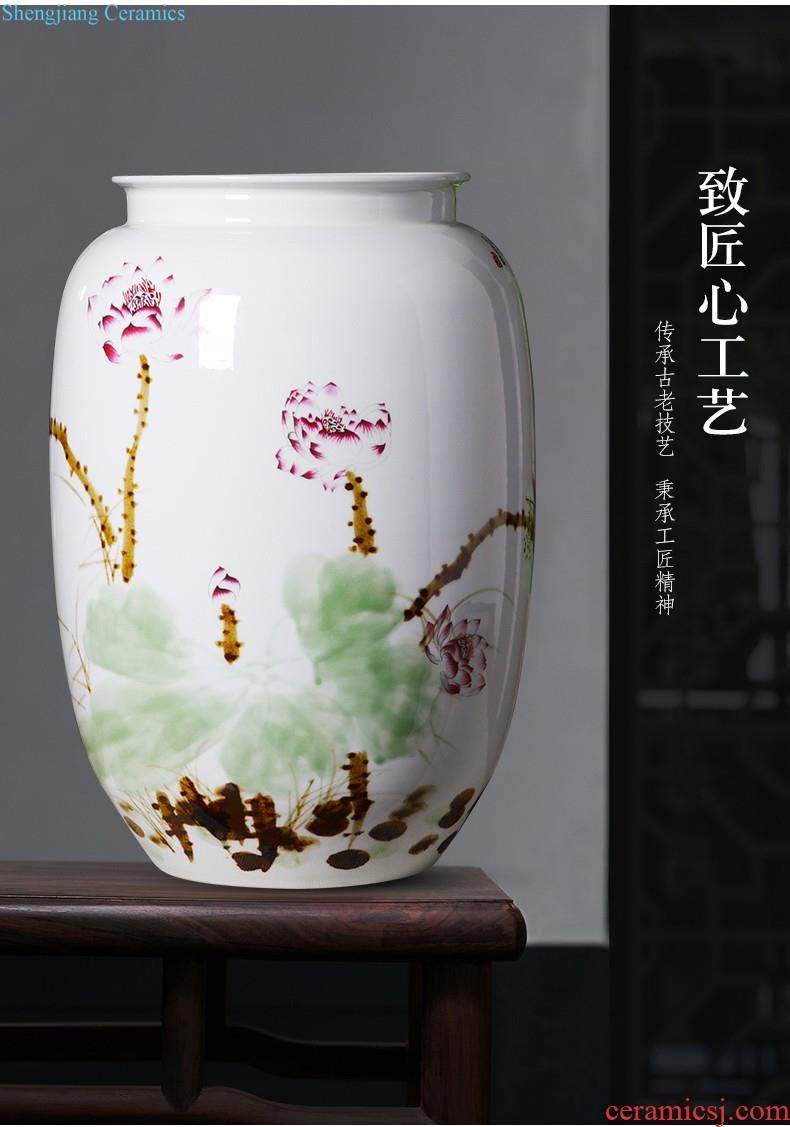 Jingdezhen ceramics ruby red vase flower arranging place new sitting room adornment cabinet decoration of Chinese style household porcelain