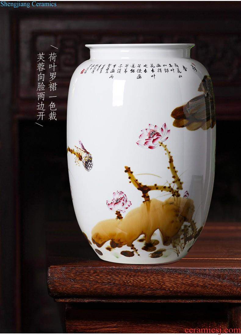 Jingdezhen ceramics ruby red vase flower arranging place new sitting room adornment cabinet decoration of Chinese style household porcelain