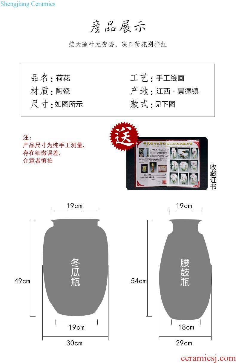 Jingdezhen ceramics ruby red vase flower arranging place new sitting room adornment cabinet decoration of Chinese style household porcelain